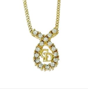 Dior Gold Necklace with Crystal Accents